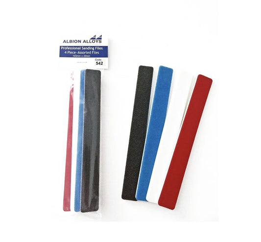 542 - 3/4" Professional Sanding Files, 4 Piece-Assorted Files