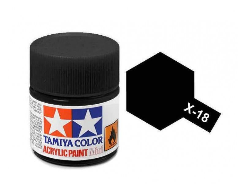 (Satin) X-18 - Semi Gloss Black, 10ml
