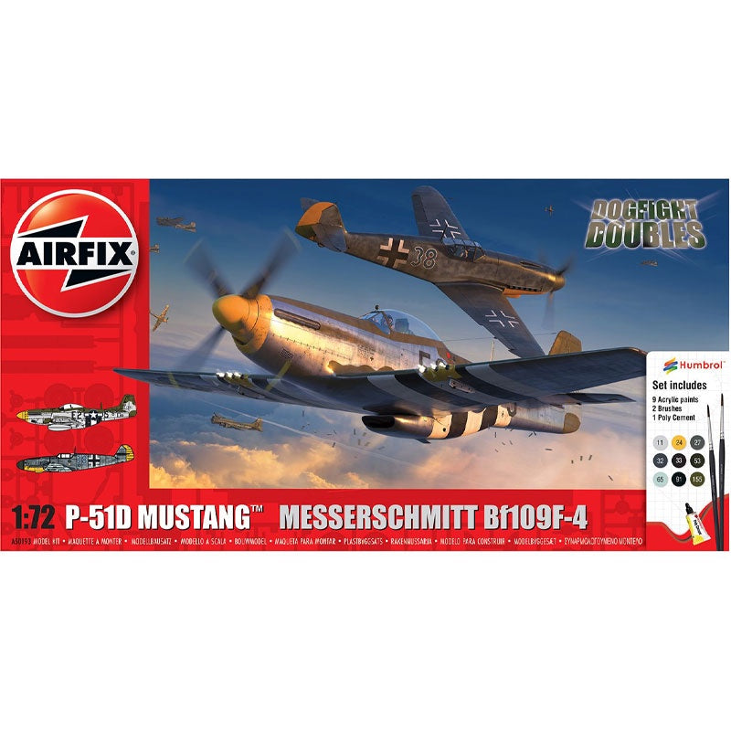 A50193 - P-51D Mustang vs Bf109F-4 Dogfight Double (Aircrafts)1:72 Scale