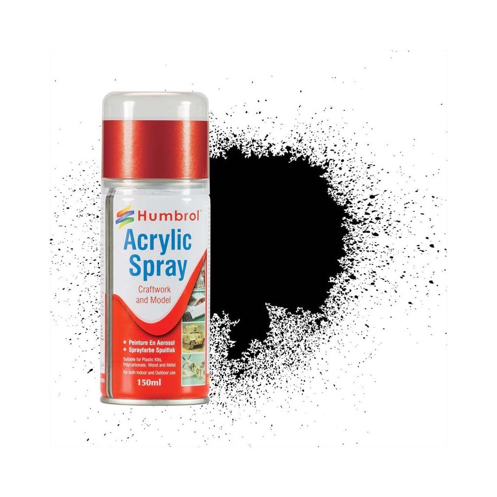 Acrylic Spray: 33 Black Matt, 150ml