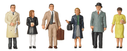 379-315 - Standing Station Passengers, 1960/70s, 6pc (N)
