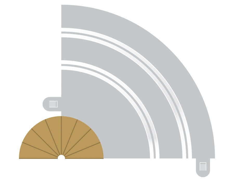 C8279 - Radius 1 Curve Inner Borders (180°) x2