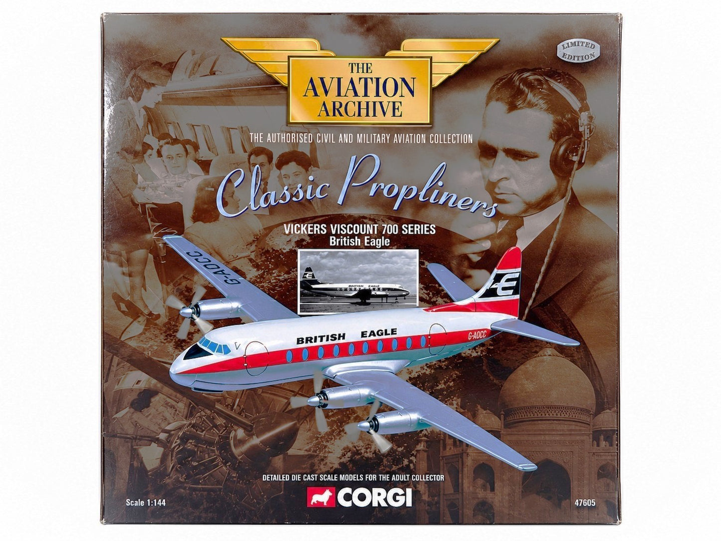 Vickers Viscount 700 Series British Eagle, 1:144 Scale. 47605