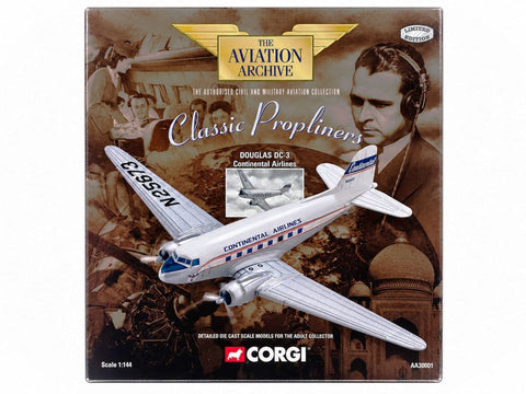 Douglas DC-3 Continental Airlines, 1:144 Scale. AA30001
