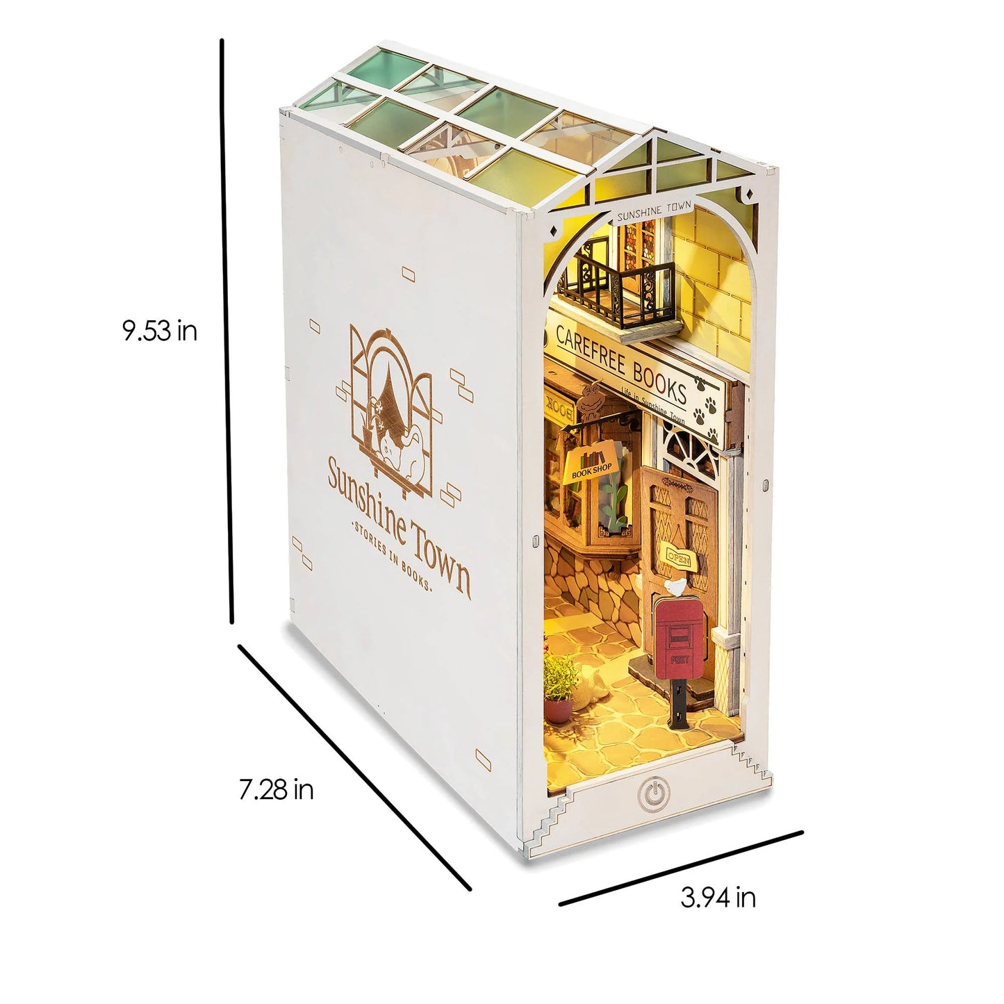 Rolife Sunshine Town 3D Wooden DIY Miniature House Book Nook, TGB02