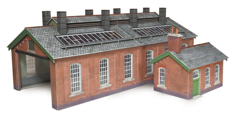 PO313 Double Track Engine Shed - Brick