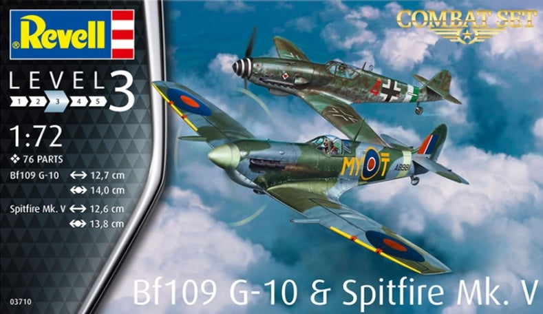 03710 - Messerschmitt Bf109G-10 & Supermarine Spitfire Mk.V Combat Set,rev 1:72 Scale