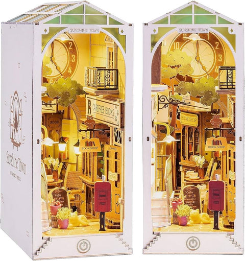 Rolife Sunshine Town 3D Wooden DIY Miniature House Book Nook, TGB02