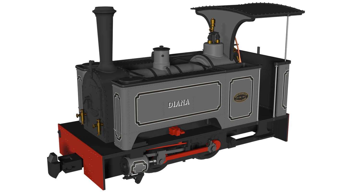 Rapido Trains - 986201 Kerr Stuart Sirdar Long Tank Diana Lined Grey (009 Scale)