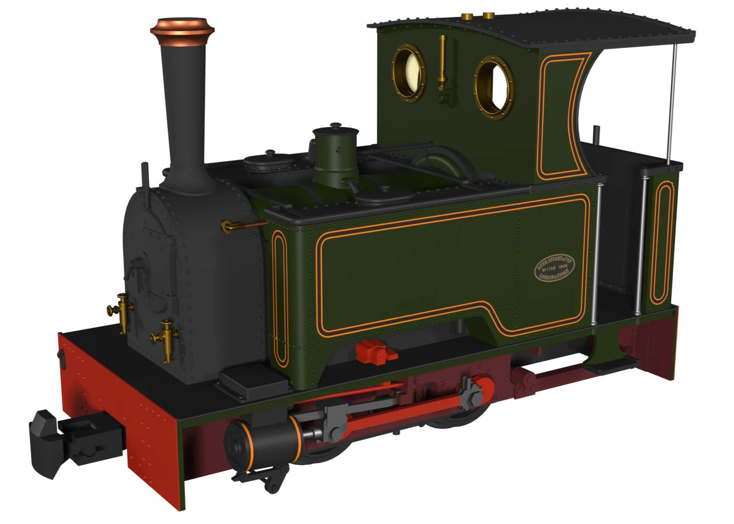 Rapido Trains - 986204 Kerr Stuart Sirdar Short Tank Lined Green (009 Scale)