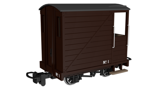 Rapido Trains - 990801 Single-Veranda Brake Van Plain Brown No. 1 (009 Scale)