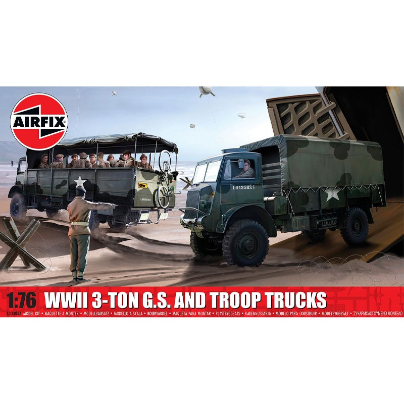Airfix WWII 3-Ton G.S. and Troop Trucks 1:76 Scale, A03306A