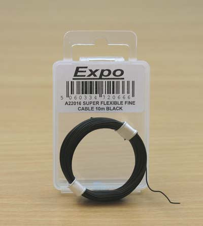 A22016 Super Flexible Fine Cable Black 10 Metre