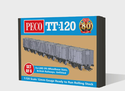 TTR-61302 TT120 Ex-LMS 9ft Wheelbase Van, BR, unfitted Set of 6