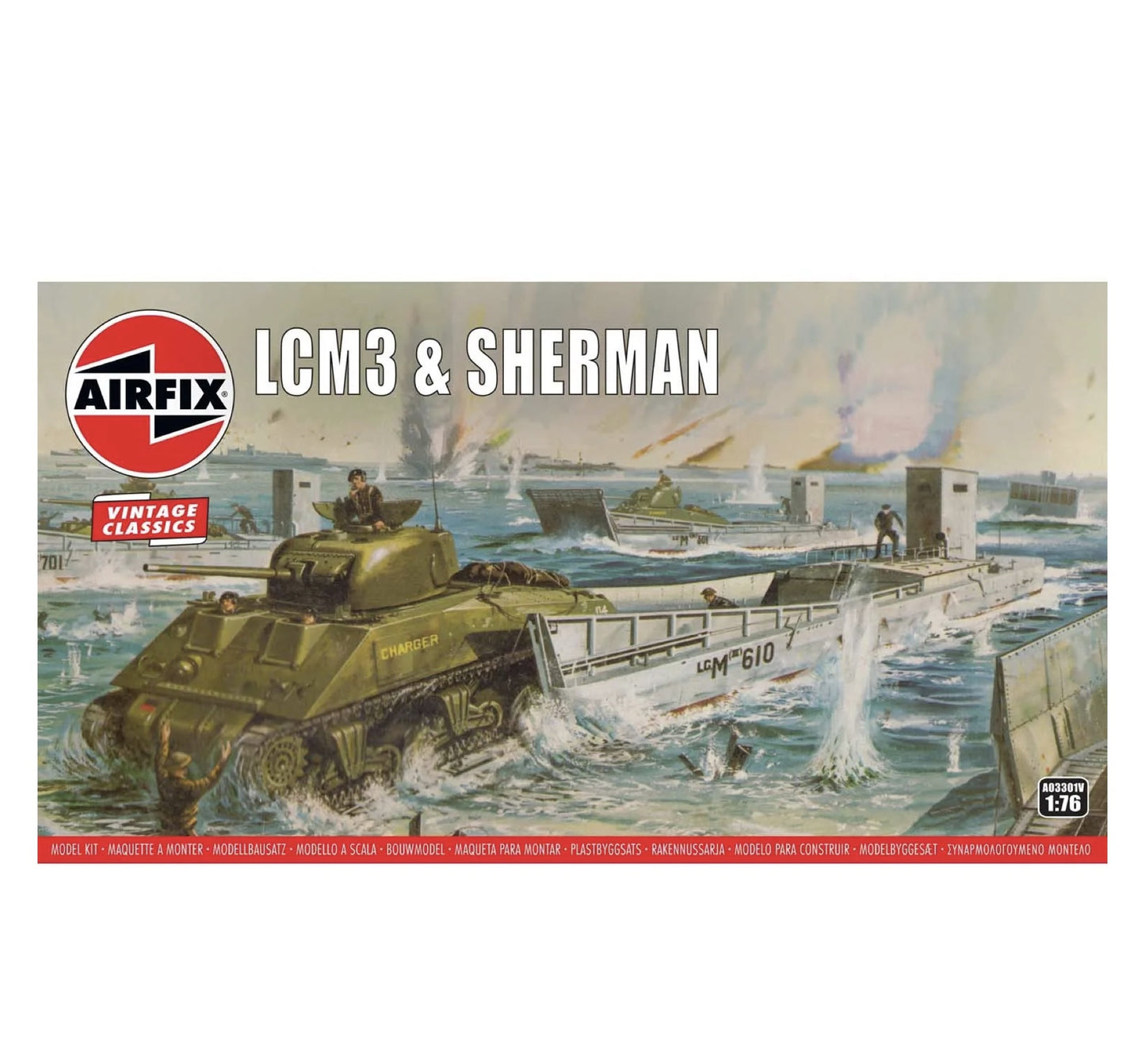 Airfix LCM3 & Sherman 1:76 Scale, A03301V