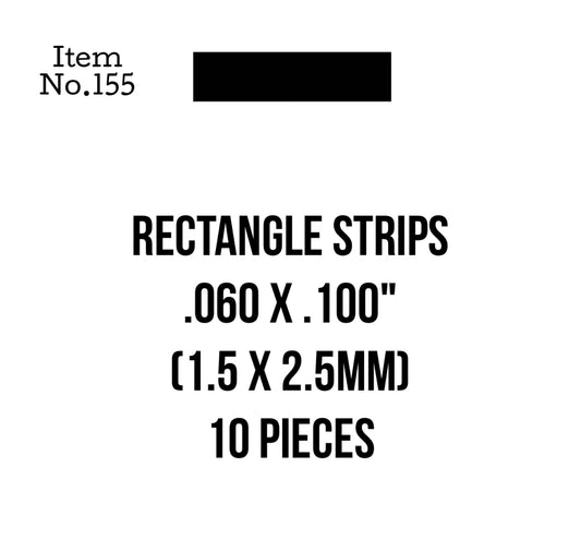 Rect. Strips 1.5 x 2.5mm or .060 x .100" 10 Pieces, 155
