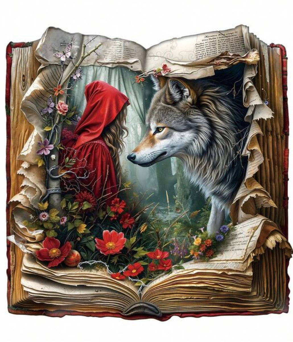Wolf and the Maiden, 27cm x 26.3cm (L)