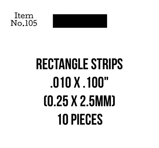 Rect. Strips 0.25 x 2.5mm or .010 x .100" 10 Pieces, 105