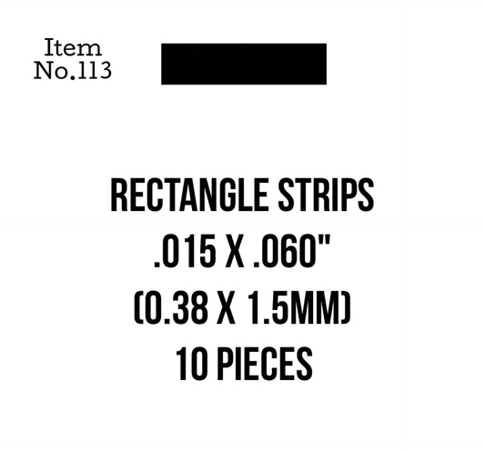 Rect. Strips 0.38 x 1.5mm or .015 x .060" 10 Pieces, 113