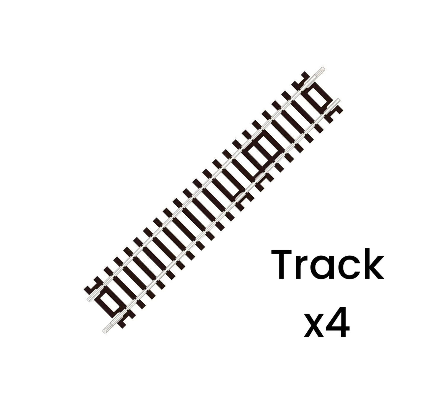 ST-200 x4 'Blister Pack' Standard Straight, Code 100 'Setrack' (OO/HO)