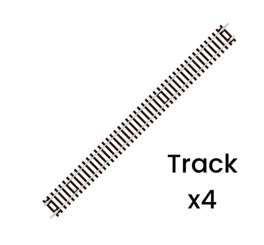 ST-201 x4 'Blister Pack' Double Straight, Code 100 'Setrack' (OO/HO)