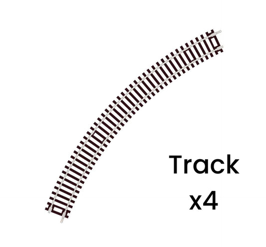 ST-221 x4 'Blister Pack' Double Curve, 1st Radius, Code 100 (Half Circle) 'Setrack' (OO/HO)