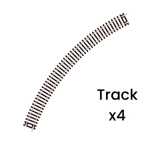 ST-226 x4 'Blister Pack' Double Curve, 2nd Radius, Code 100 (Half Circle) 'Setrack' (OO/HO)