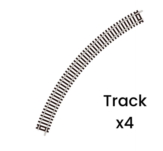 ST-12 x4 'Blister Pack' Double Curve, 1st Radius, Code 80 (Half Circle) 'Setrack' (N)