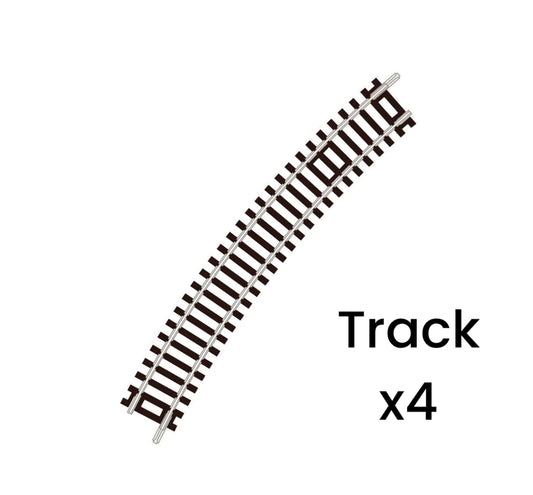 ST-14 x4 'Blister Pack' Standard Curve, 2nd Radius, Code 80 (Quarter Circle) 'Setrack' (N)