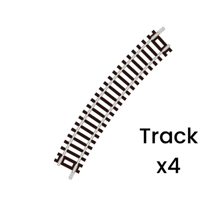 ST-3 x4 'Blister Pack' Standard Curve, 1st Radius, Code 80 'Setrack' (N)