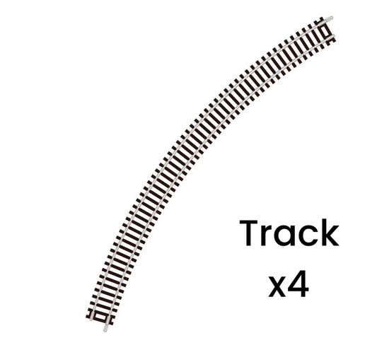ST-15 x4 'Blister Pack' Double Curve, 2nd Radius, Code 80 (Half Circle) 'Setrack' (N)