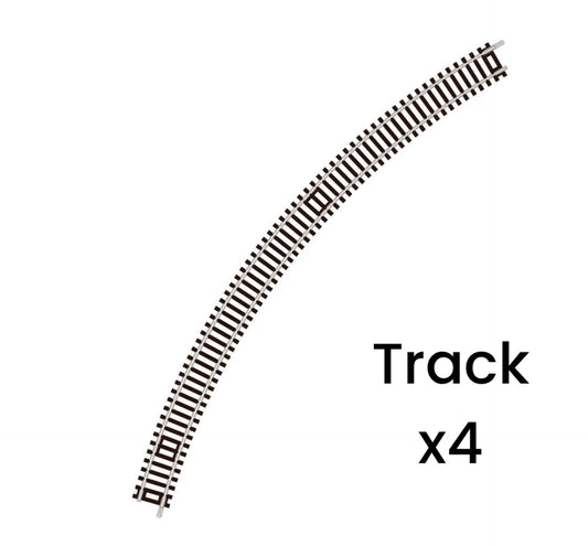 ST-17 x4 'Blister Pack' Double Curve 3rd Radius, Code 80 (Half Circle) 'Setrack' (N)