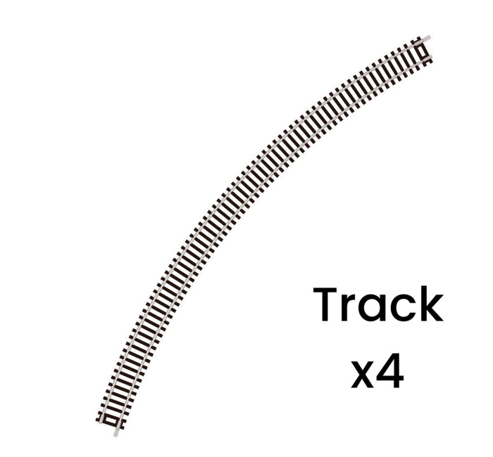 ST-19 x4 'Blister Pack' Double Curve, 4th Radius, Code 80 (Half Circle) 'Setrack' (N)