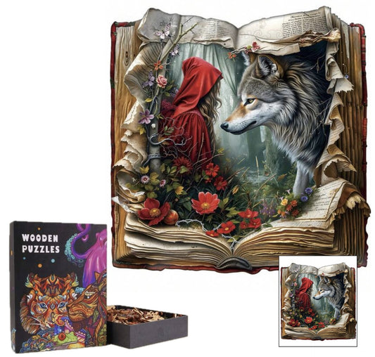 Wolf and the Maiden, 27cm x 26.3cm (L)