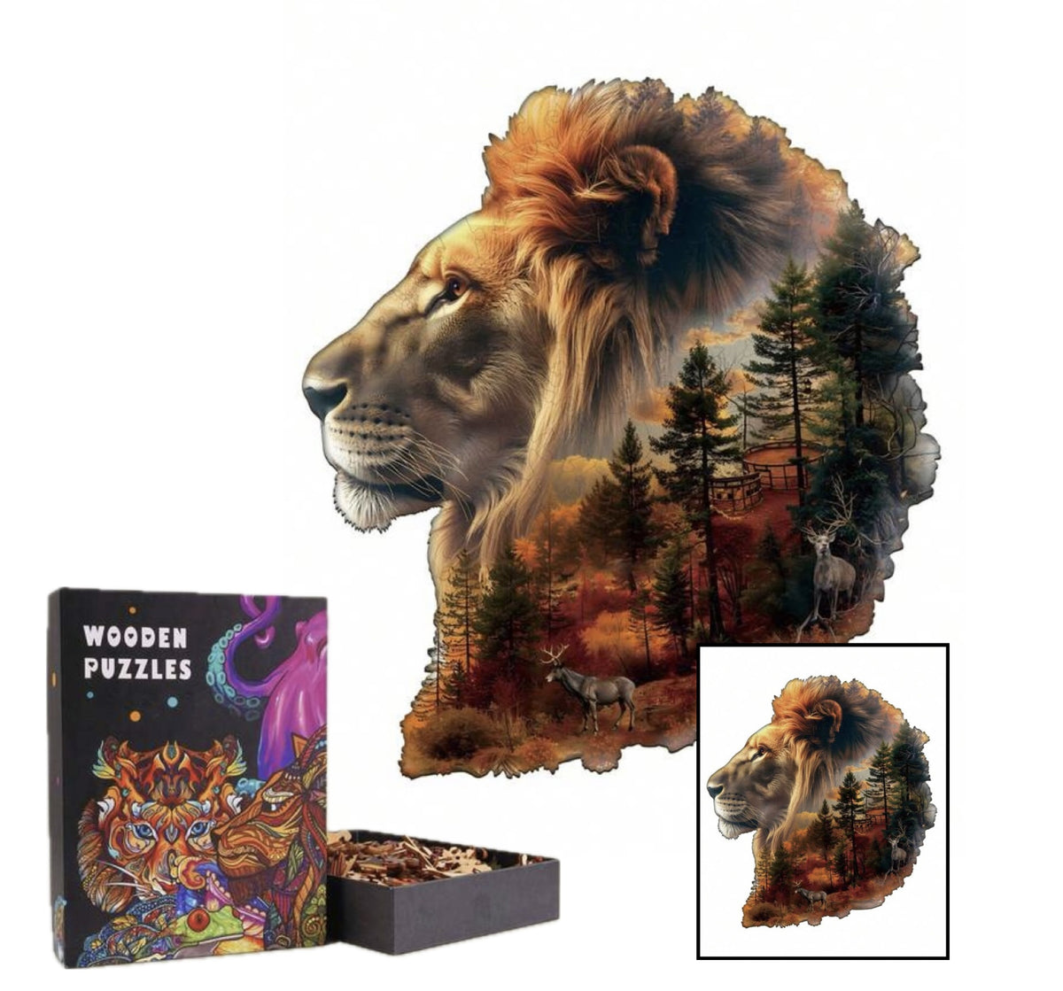 Sunset Lion, 29cm x 26.4cm (L)