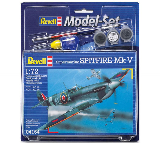 Revell Supermarine Spitfire Mk V, Gift Set 1:72 Scale, 64164