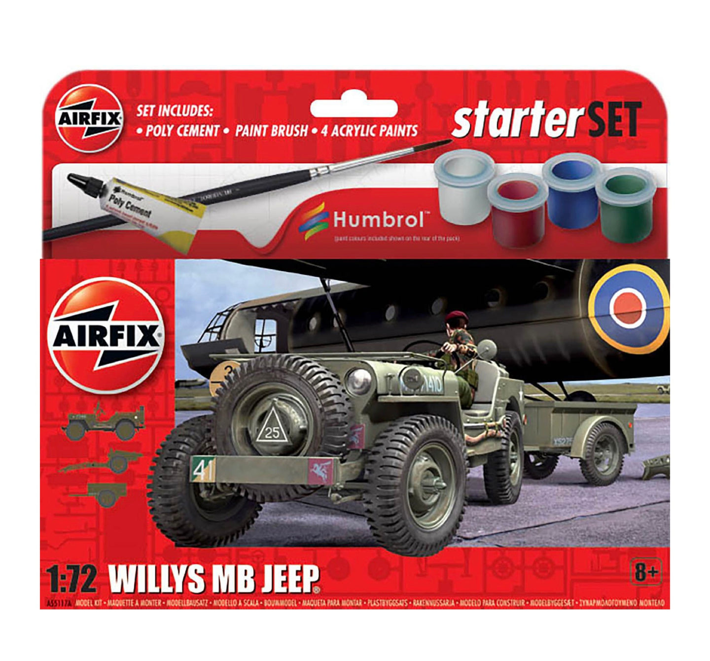 Airfix Willys MB Jeep 1:72 Scale, A55117A