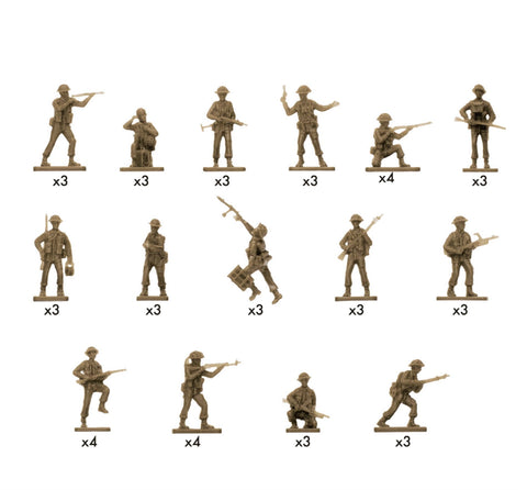 Airfix WWII British Infantry N. Europe 1:76 Scale, A00763V