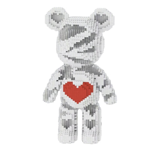 5537 - White Bear with Heart, 47cm
