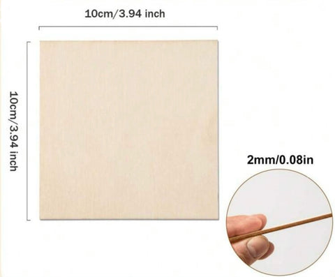 1986 - Basswood Square Tiles (10cm x 10cm)