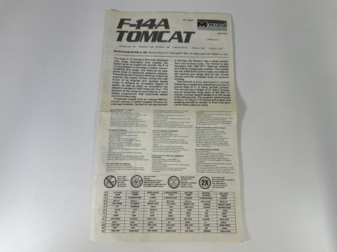 Monogram 5803 F-14A Tomcat, 1:48 Scale