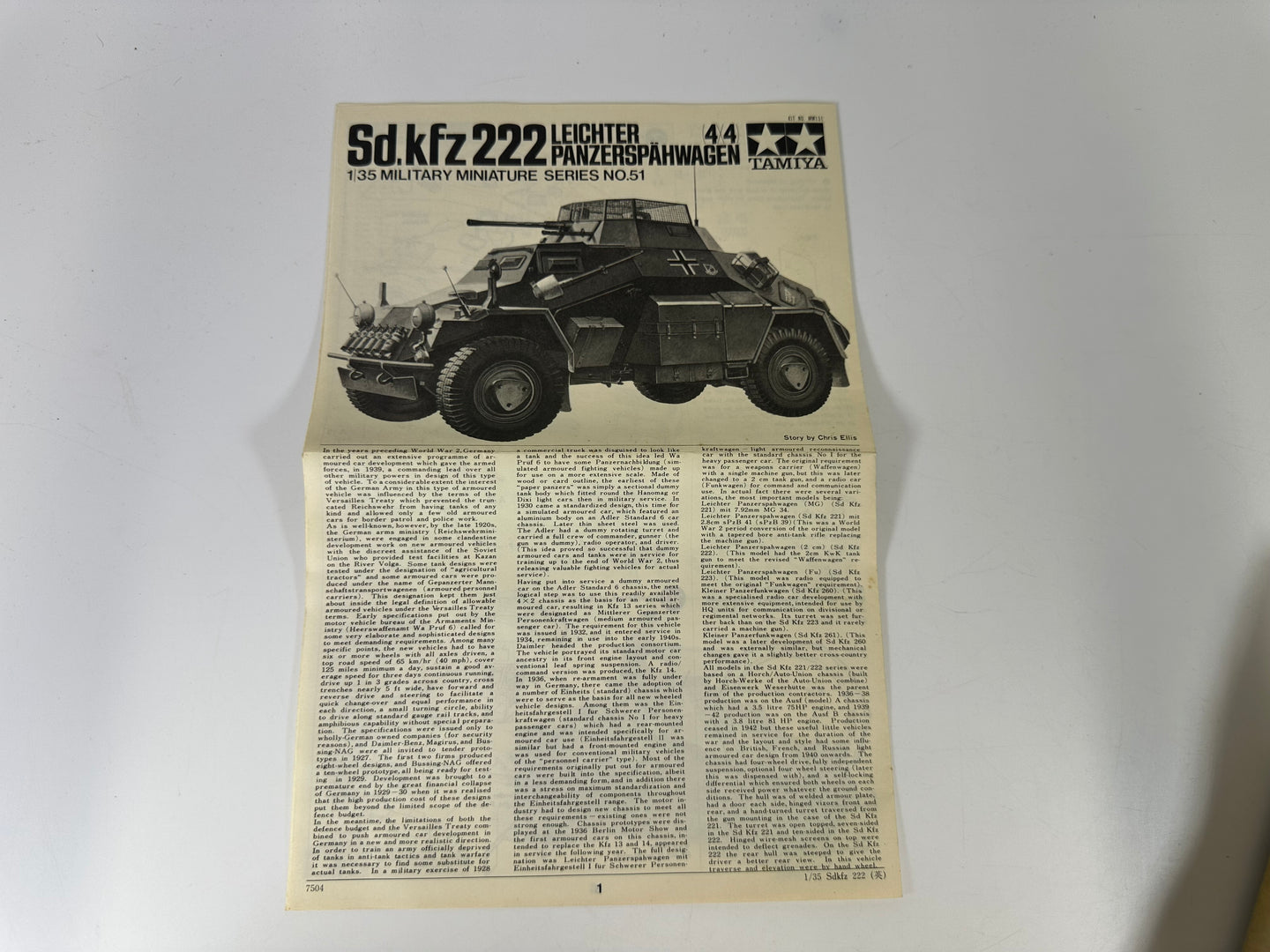 Tamiya MM151 Sd.kfz 222 Leichter Panzerspahwgen (4x4) 1:35 Scale