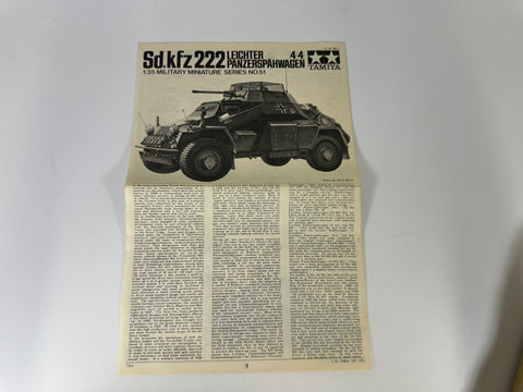 Tamiya MM151 Sd.kfz 222 Leichter Panzerspahwgen (4x4) 1:35 Scale