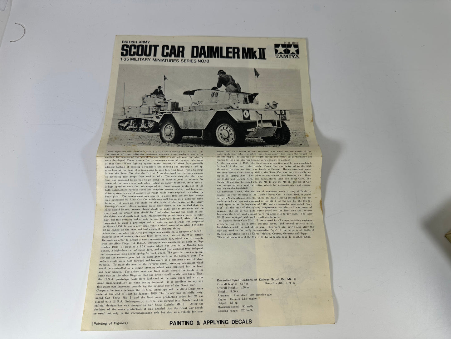 Tamiya MM118 Scout Car Daimler MkII, 1:35 Scale