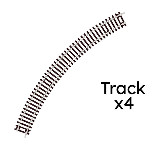 ST-221 x 4 (Blister Pack) Double Curve, 1st Radius (OO/HO)