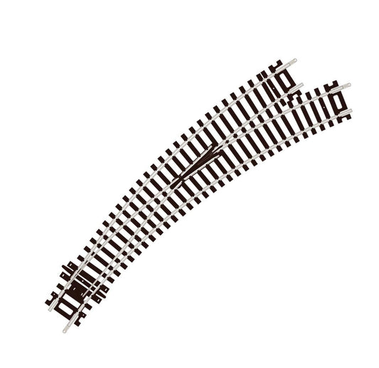 ST-244 - R/H Curved Turnout, 2nd & 3rd Radius, Code 100 (Setrack) (OO/HO)