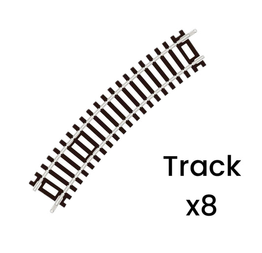 ST-220 x 8 (Blister Pack) Standard Curve 1st Radius, Code 100 (Half Circle) (Setrack) (OO/HO)