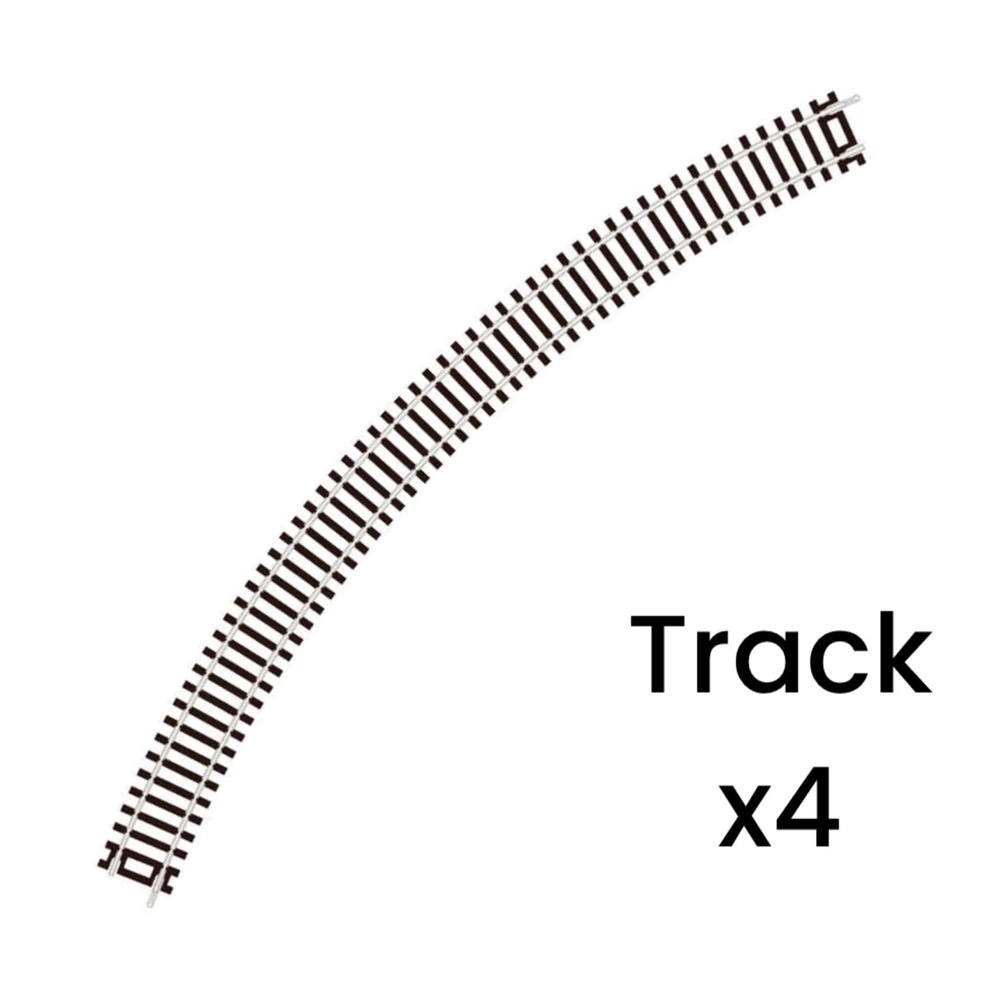 ST-231 x 4 (Blister Pack) Double Curve, 3rd Radius, Code 100 (Half Circle) (Setrack) (OO/HO)