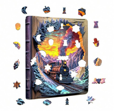 3D Aurora Train, 34 x 25.7cm (XL)