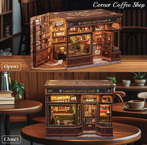 Cutebee Corner Coffee Shop DIY Book Nook, CWGB402